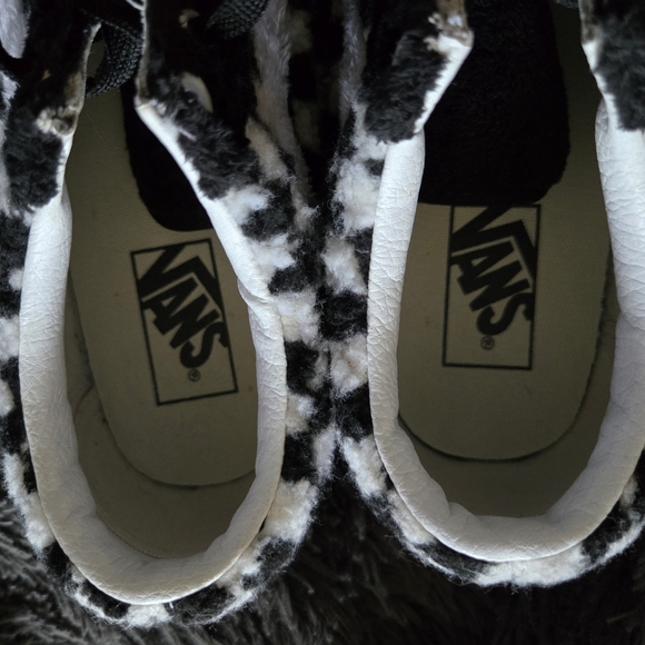 VANS | Sherpa Black and White Checkerboard Sneakers Sz 7.5 M / 9 W - Picture 6 of 7